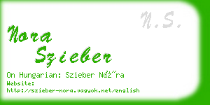 nora szieber business card